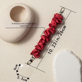 Mobiltelefon nyakpánt dupla kapoccsal, anti-eltűnés, kézzel kötött, poliészter+fém, minta lepke/szitakötő, Instagram-stílus