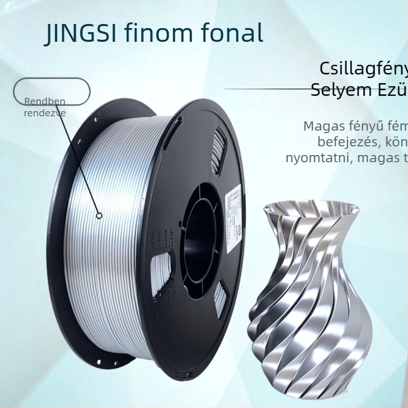 PLA selyem filament 3D nyomtatáshoz, selyemhatás, imitációs selyem, 1 kg