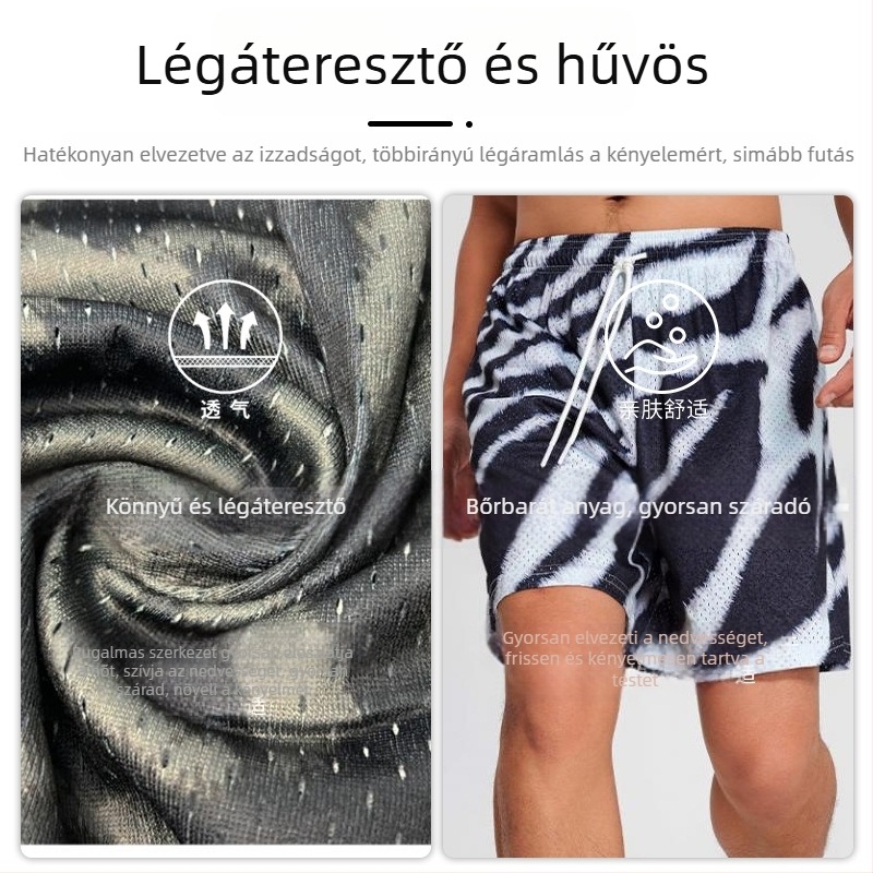 Szabadon szabott poliészter rövidnadrág, gyorsan szárad, középső derék, uniszex felnőttek