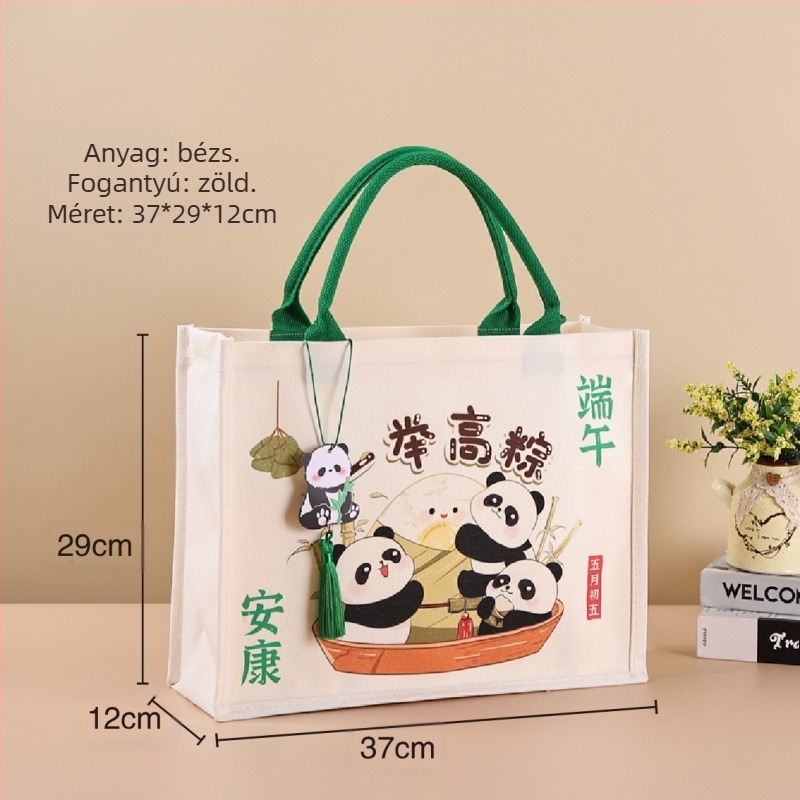 Ajándékcsomagoló táska laminált vászonból; Környezetbarát poliészter-pamut anyag; Logónyomtatás elérhető; Nyomtatási módszerek: szitanyomás, gépi nyomtatás, digitális nyomtatás, hőtranszfer; Nagykereskedelem + testreszabható