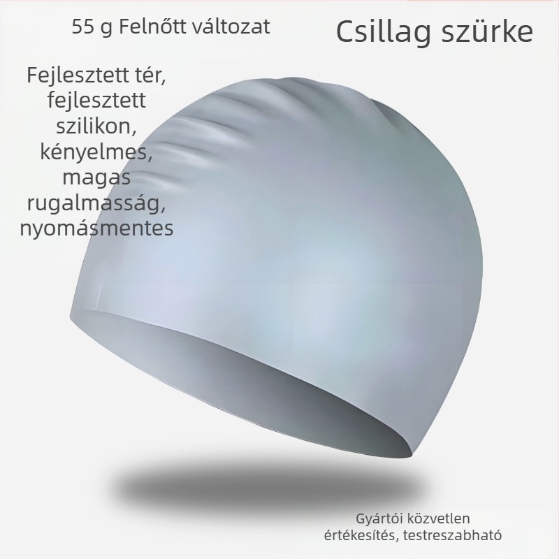 Szilikon úszósapka - vízálló, kényelmes, magas rugalmasságú, uniszex, felnőtteknek, medencés használatra (Anyag: szilikon; Mintázat: egyszínű; Alkalmazható: felnőttek; Használati terület: uszoda)