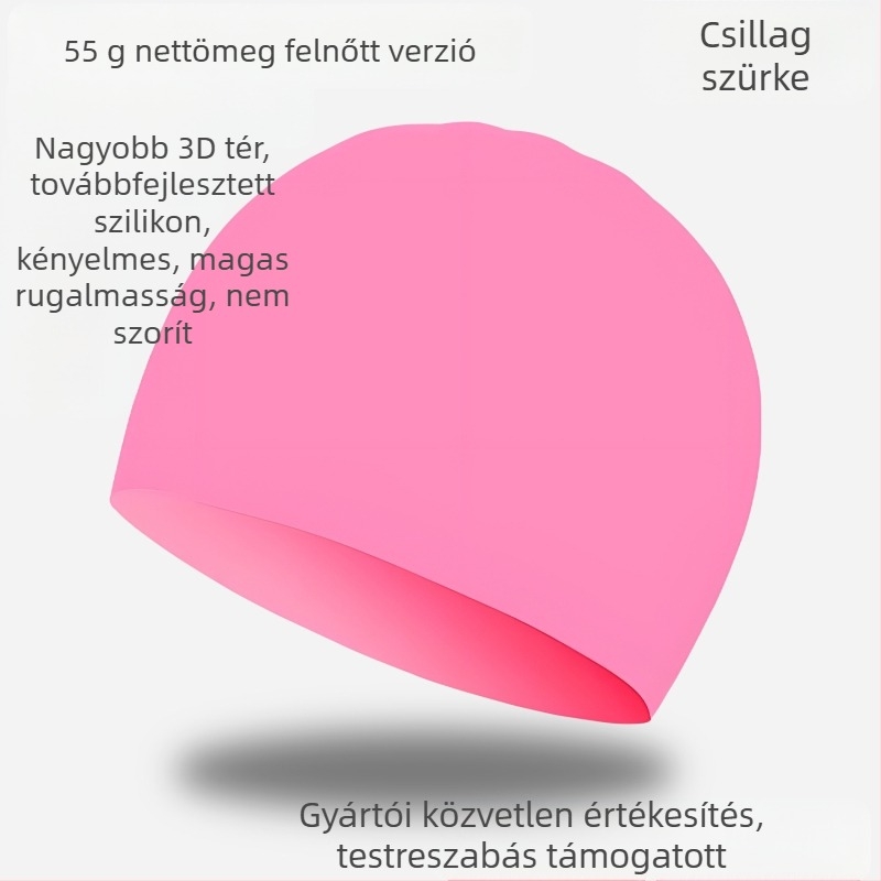 Szilikon úszósapka - vízálló, kényelmes, magas rugalmasságú, uniszex, felnőtteknek, medencés használatra (Anyag: szilikon; Mintázat: egyszínű; Alkalmazható: felnőttek; Használati terület: uszoda)