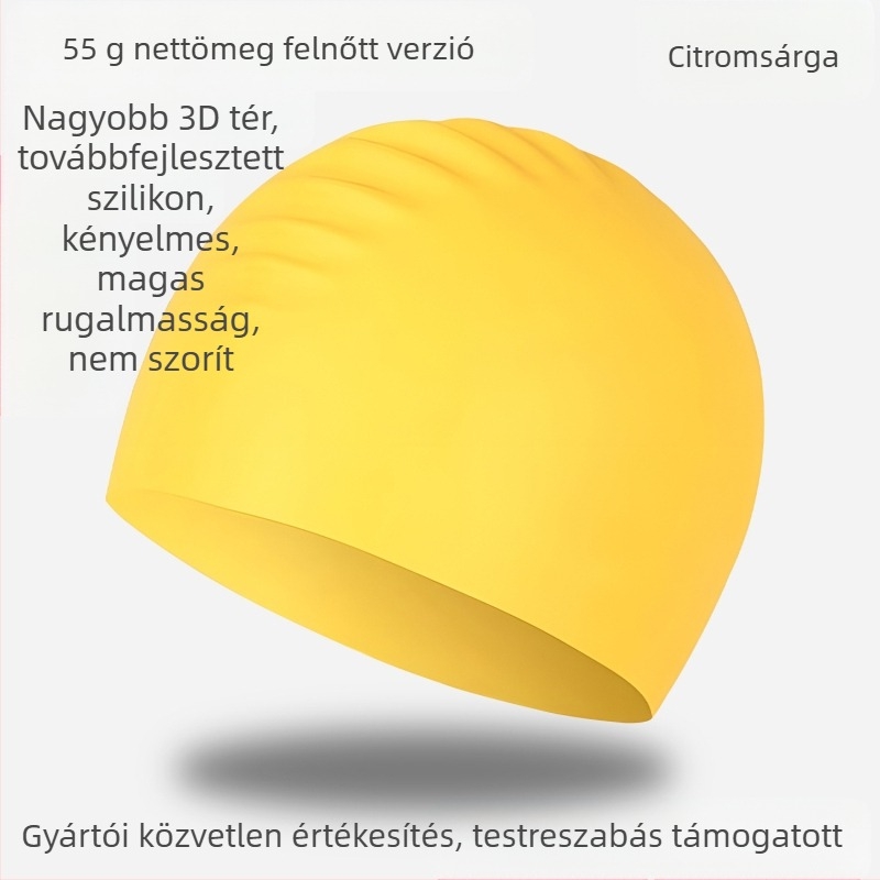 Szilikon úszósapka - vízálló, kényelmes, magas rugalmasságú, uniszex, felnőtteknek, medencés használatra (Anyag: szilikon; Mintázat: egyszínű; Alkalmazható: felnőttek; Használati terület: uszoda)