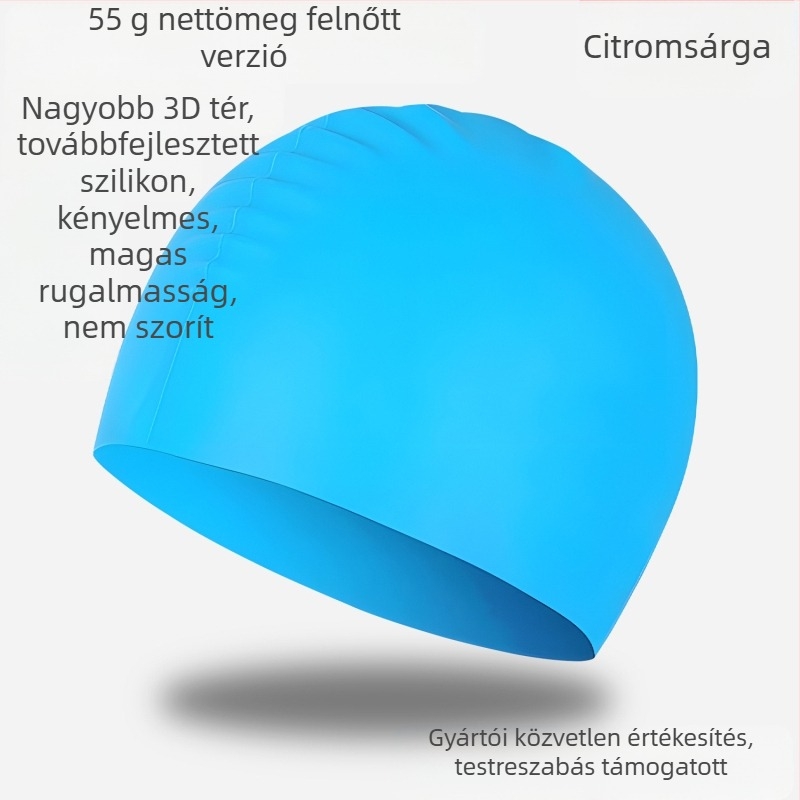 Szilikon úszósapka - vízálló, kényelmes, magas rugalmasságú, uniszex, felnőtteknek, medencés használatra (Anyag: szilikon; Mintázat: egyszínű; Alkalmazható: felnőttek; Használati terület: uszoda)