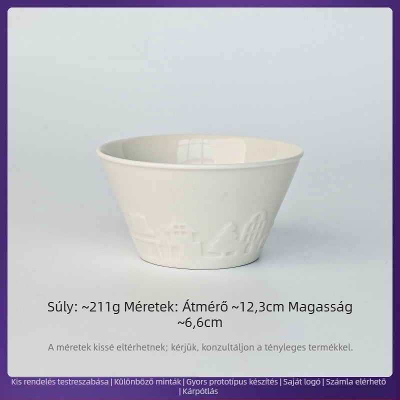 Porcelános tál, testre szabható logónyomtatással, mikrohullámú sütőben használható, háztartási étkészlet