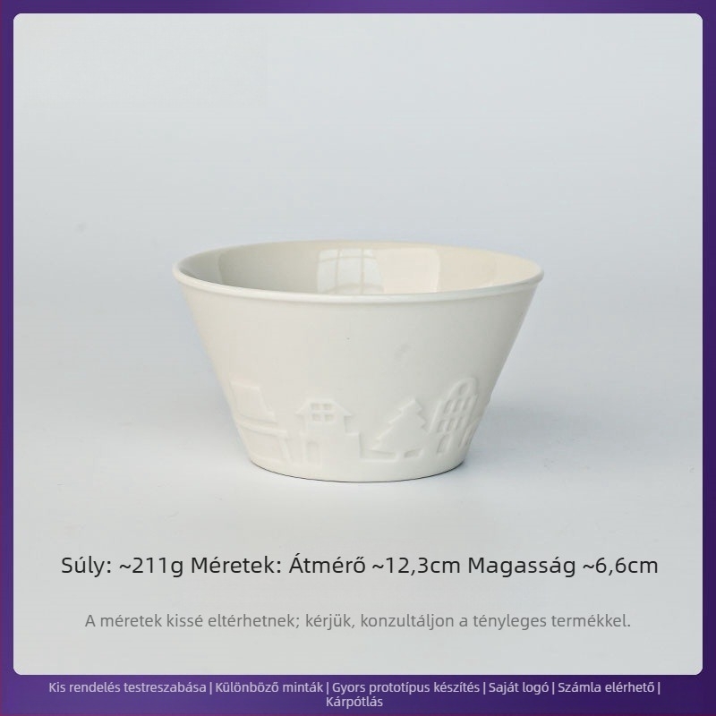 Porcelános tál, testre szabható logónyomtatással, mikrohullámú sütőben használható, háztartási étkészlet