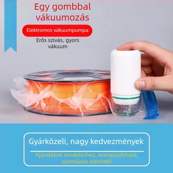 3D nyomtatáshoz filamentum vákuumos tárolózsákok, PA+PE anyag, vákuum tömörítő típus, készlet, 260 db, pumpával