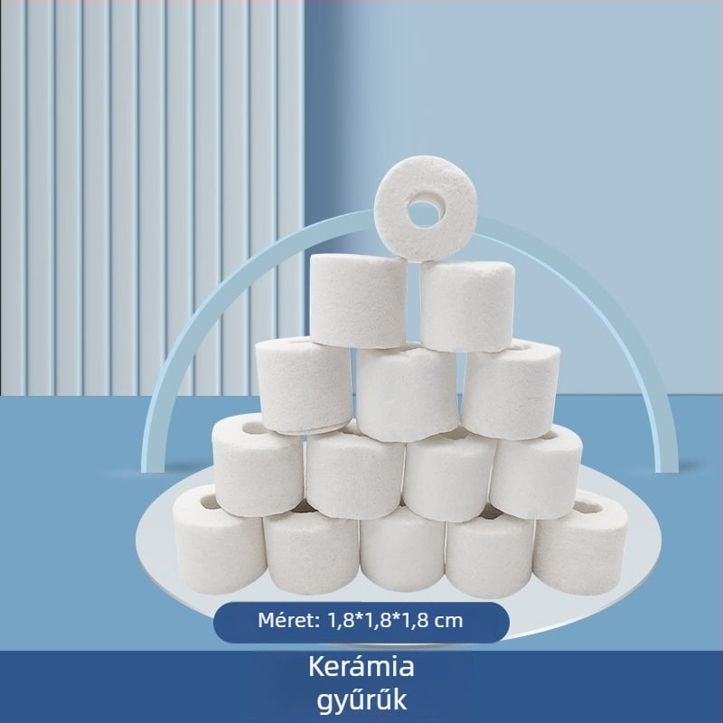 Akvárium szűrő közeg: kerámia gyűrű és üveggyűrű biokémiai szűréshez, 500 g