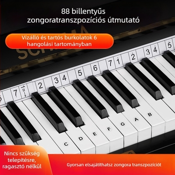 88 billentyűs elektronikus zongorához transzpozíciós vonalzó – öntapadós billentyűzet matrica