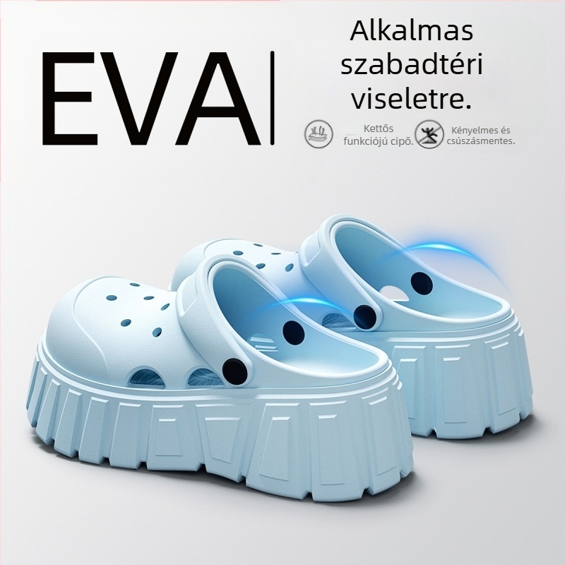Crocs női vastag talpú szandálok, légáteresztő EVA felsőrész, EVA talp, 3.5 cm+ vastag talp, injektált formázás, 2025 nyár