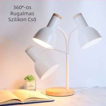 Nordic LED íróasztali lámpa szemvédelmi funkcióval - CRI ≥90, 220V-os hálózati táplálás, fém lámpabura, gombkapcsoló