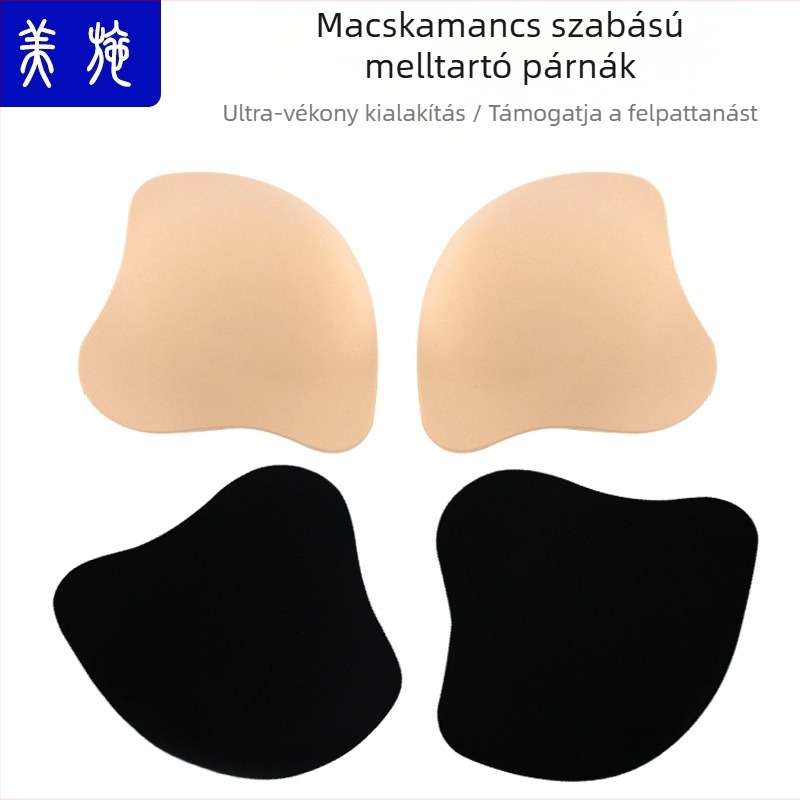 Egylapos szilikon mellfelhúzó párna macska-fül formában, pánt nélküli, vízálló, ultra vékony, láthatatlan, push-up