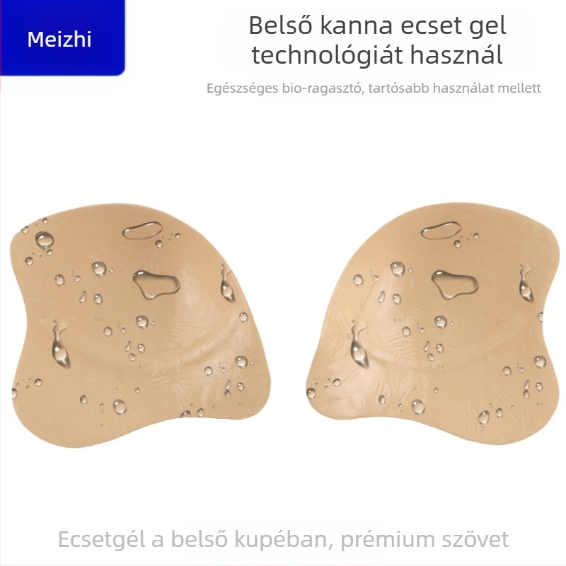 Egylapos szilikon mellfelhúzó párna macska-fül formában, pánt nélküli, vízálló, ultra vékony, láthatatlan, push-up