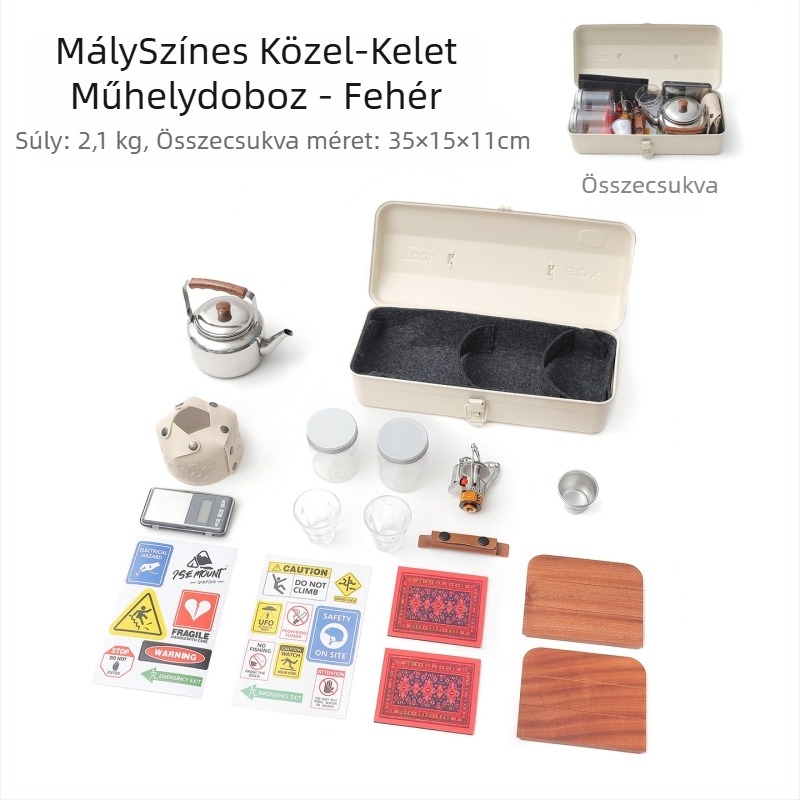 Szerszámos készlet – hordozható, nehézfém tároló doboz, kültéri kempingezéshez