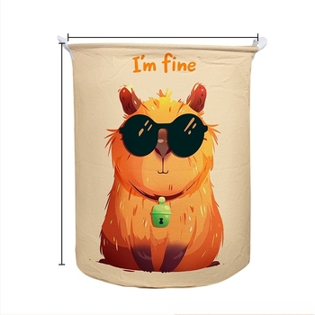 Pamut vászon mosókosár és játék tároló – többfunkciós tároló táska, modern minimalist stílus, ruhákhoz és kiegészítőkhöz, Márka: Little Girl Picking Mushrooms