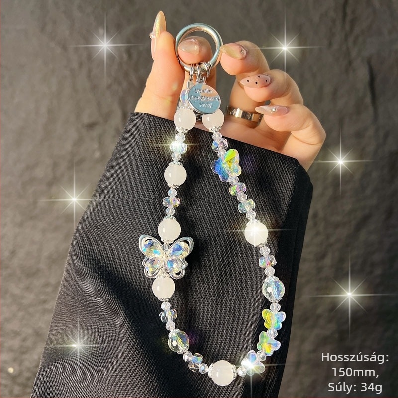 Kaixingda A1217 Női kézzel készített telefonpánt geometriás mintával mesterséges kristályokkal és rhinestone-dal