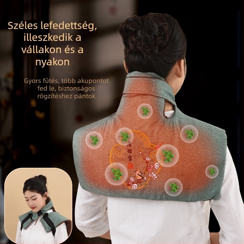 Elektronikus melegítésű moxa váll- és nyakmellény, imitációs len anyag, normál modell, Renren ai
