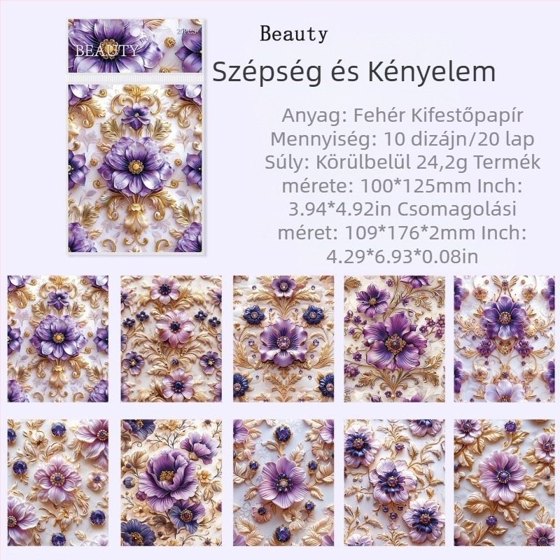 Napló, Cocoa Style sorozat az Ancient Forest-től, Retro Rococo, Fehér kraft papír, Nyomtatás