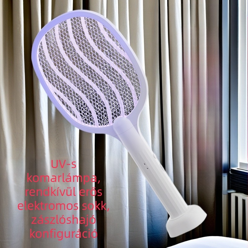 Elektronikus szúnyogcsapó LED-fénnyel, alumínium hálóval, beépített akkumulátor ≤500 mAh, hatótávolság akár 10㎡, többfokozatú állítás