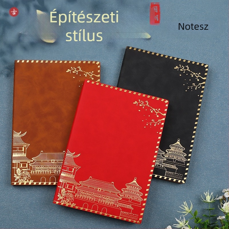 Füzet műbőr borítóval, ragasztott kötés, Dowling papír, 100 oldal