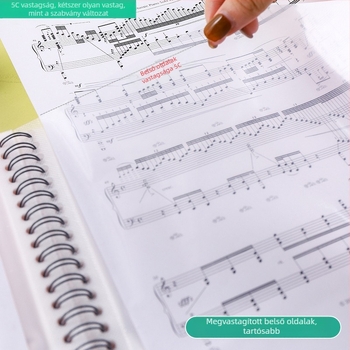 Műanyag többoldalas kottafolder zongorához, 85C lemezvastagsággal, logónyomtatás elérhető