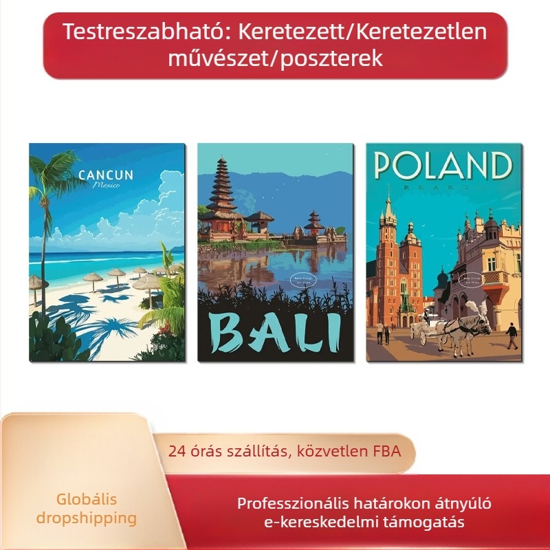 Vászon falikép városi táj, modern minimalista stílusú, spray technikával készült, ideális nappalira, hálószobára, dolgozószobára és előszobára