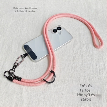 Jiang Runfa 7 mm fekete telefon zsinór, húzható és állítható, anti-vesztés, kulcstartó, crossbody hordozó, kötött