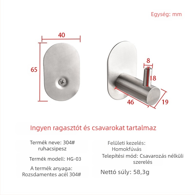 Fürdőszobai készlet – 304 rozsdamentes acél, fúrás nélküli szerelés, modern minimalist stílus, Youhonggao