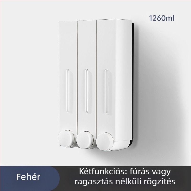 Fali ABS mosdó- és samponadagoló, kézi nyomó működés, modern minimalist stílus, fürdőszoba és konyha, British Hansha márka