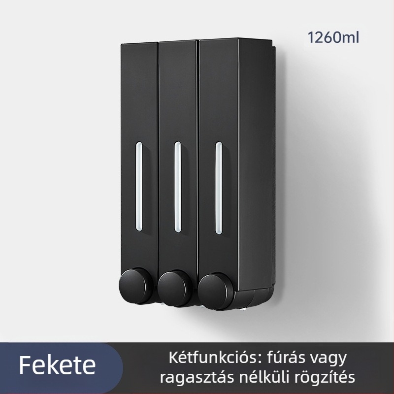 Fali ABS mosdó- és samponadagoló, kézi nyomó működés, modern minimalist stílus, fürdőszoba és konyha, British Hansha márka