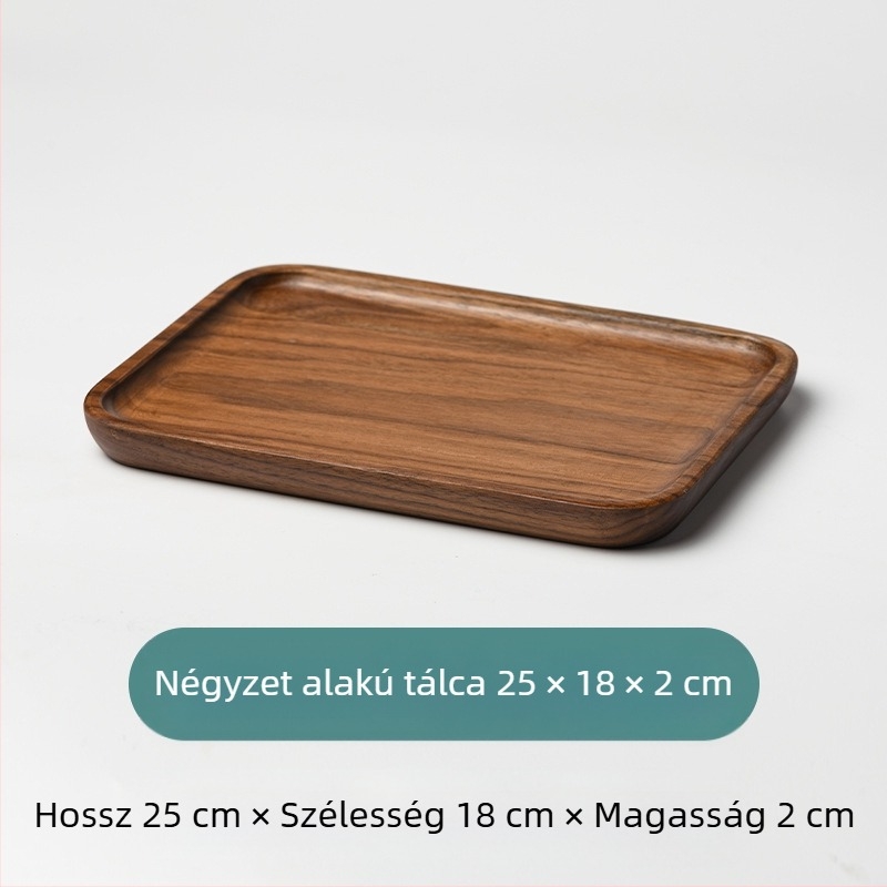 Kerek, fa alapanyagú tál sushihoz és gyümölcsökhöz, japán stílus, permetezett felület, logó nyomtatott