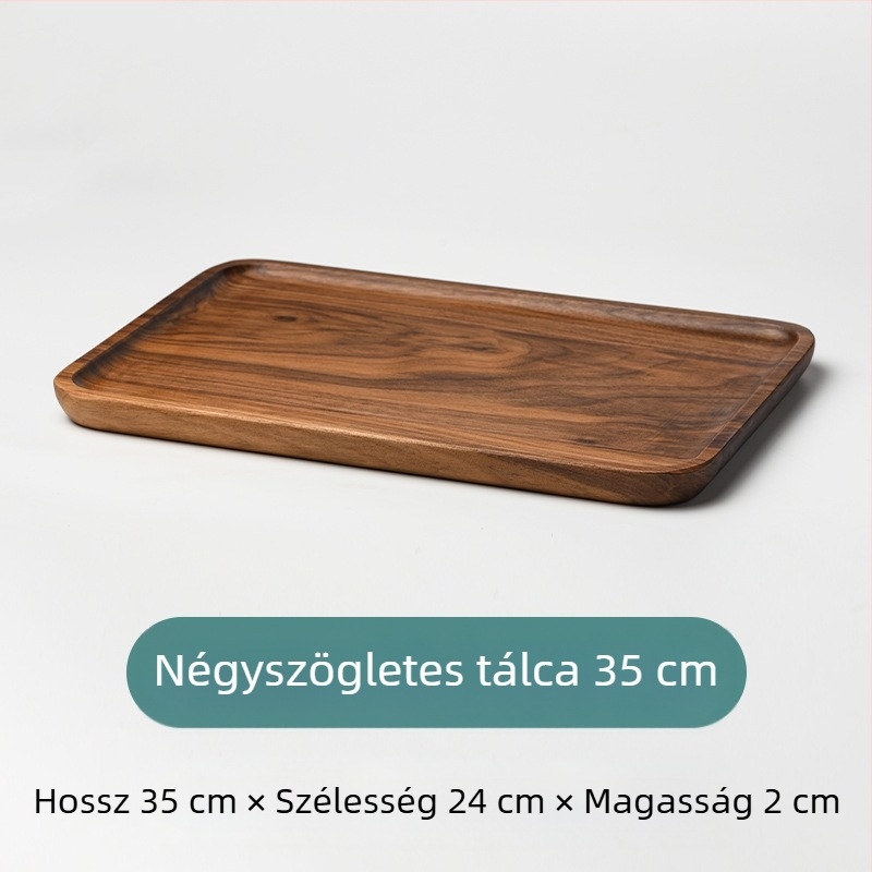 Kerek, fa alapanyagú tál sushihoz és gyümölcsökhöz, japán stílus, permetezett felület, logó nyomtatott