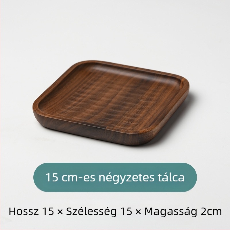 Kerek, fa alapanyagú tál sushihoz és gyümölcsökhöz, japán stílus, permetezett felület, logó nyomtatott