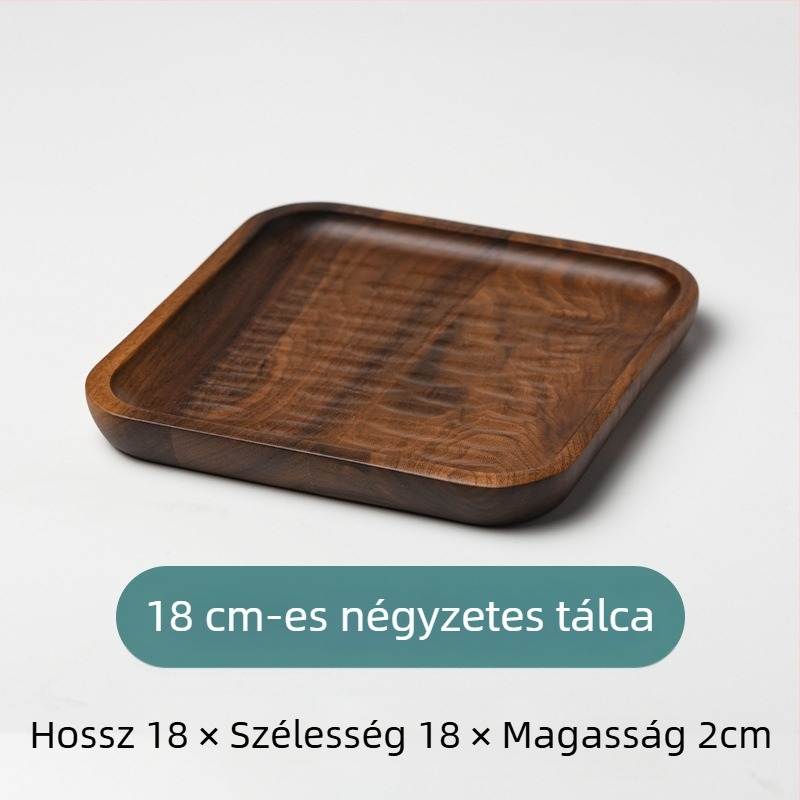 Kerek, fa alapanyagú tál sushihoz és gyümölcsökhöz, japán stílus, permetezett felület, logó nyomtatott