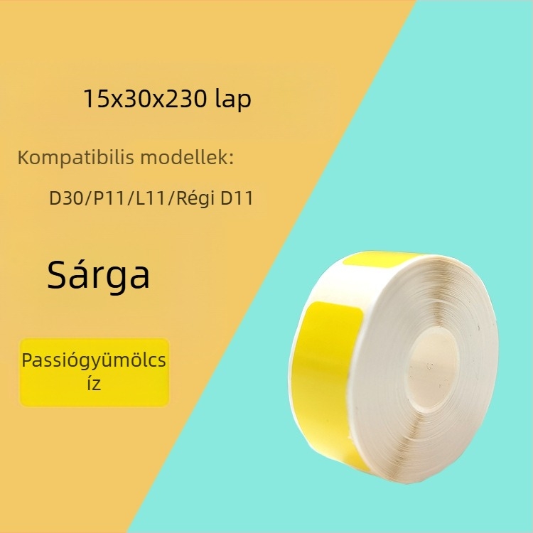 P11/P15 címkepapír címkenyomtatóhoz — termikus szintetikus papír, 75G, víz alapú ragasztó, vízálló és szakadásálló, kompatibilis a P11/P15-tel