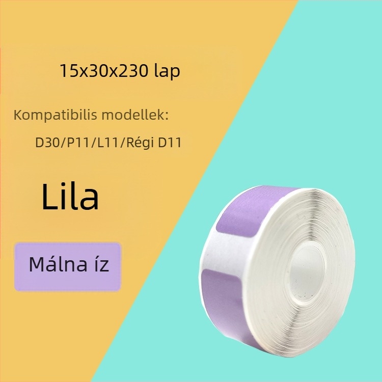 P11/P15 címkepapír címkenyomtatóhoz — termikus szintetikus papír, 75G, víz alapú ragasztó, vízálló és szakadásálló, kompatibilis a P11/P15-tel