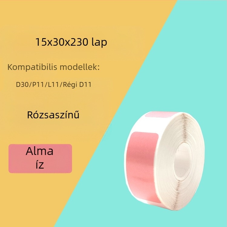 P11/P15 címkepapír címkenyomtatóhoz — termikus szintetikus papír, 75G, víz alapú ragasztó, vízálló és szakadásálló, kompatibilis a P11/P15-tel