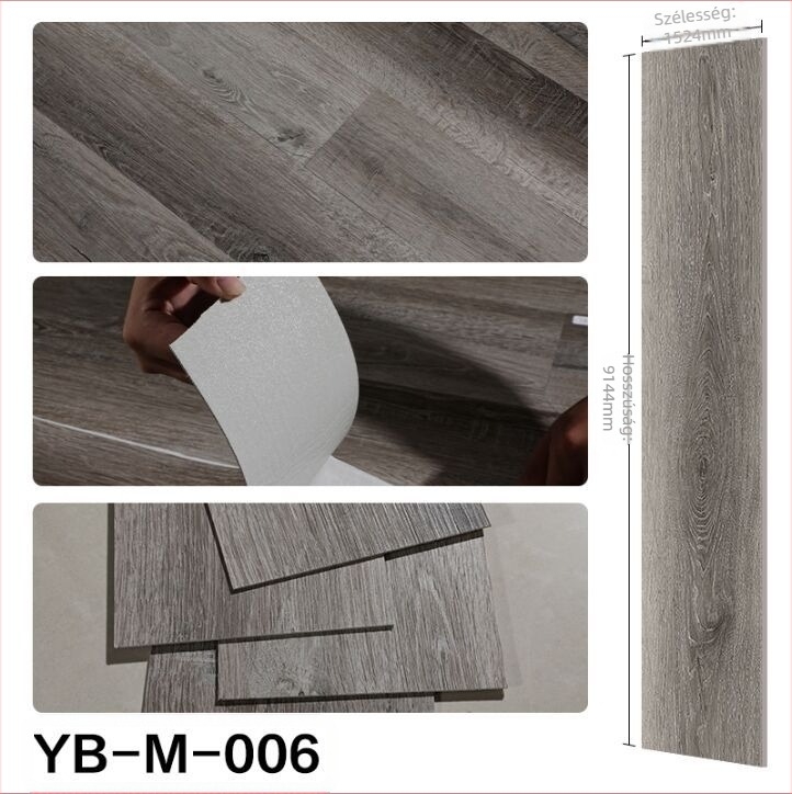 Öntapadó PVC padlóburkolat (LVT) fa mintázatú, 1,5 mm vastagságú, megerősített kopásállóság, modern minimalist stílus