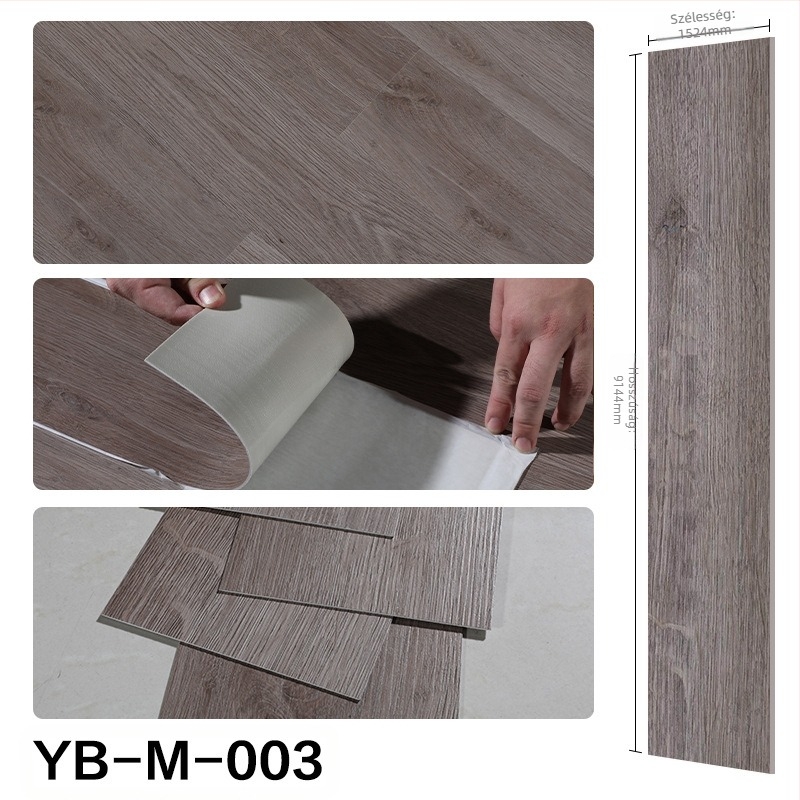 Öntapadó PVC padlóburkolat (LVT) fa mintázatú, 1,5 mm vastagságú, megerősített kopásállóság, modern minimalist stílus