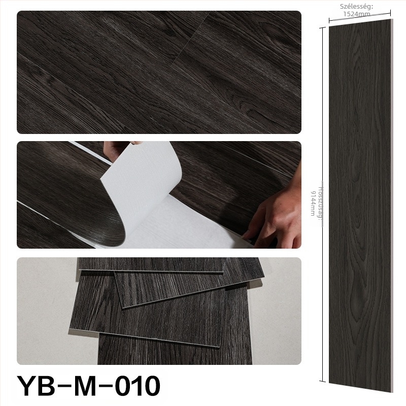 Öntapadó PVC padlóburkolat (LVT) fa mintázatú, 1,5 mm vastagságú, megerősített kopásállóság, modern minimalist stílus