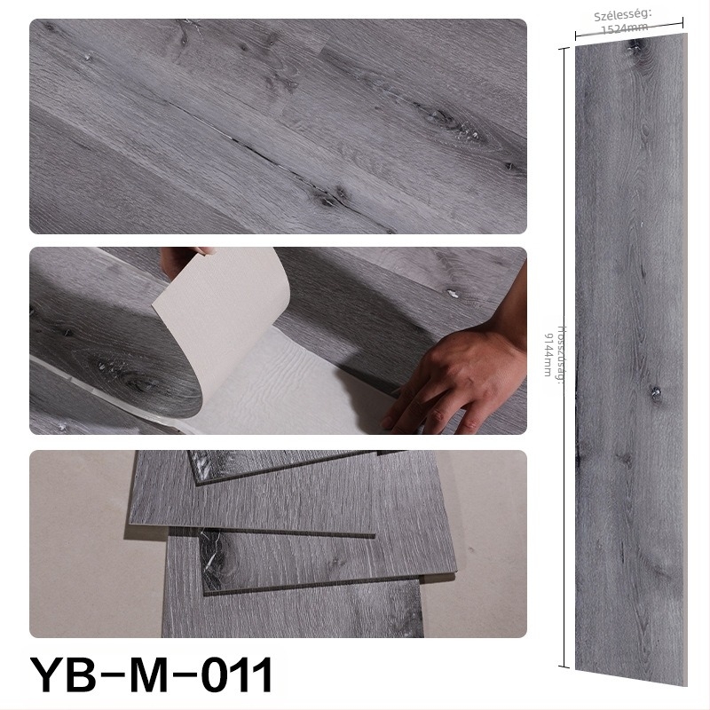 Öntapadó PVC padlóburkolat (LVT) fa mintázatú, 1,5 mm vastagságú, megerősített kopásállóság, modern minimalist stílus