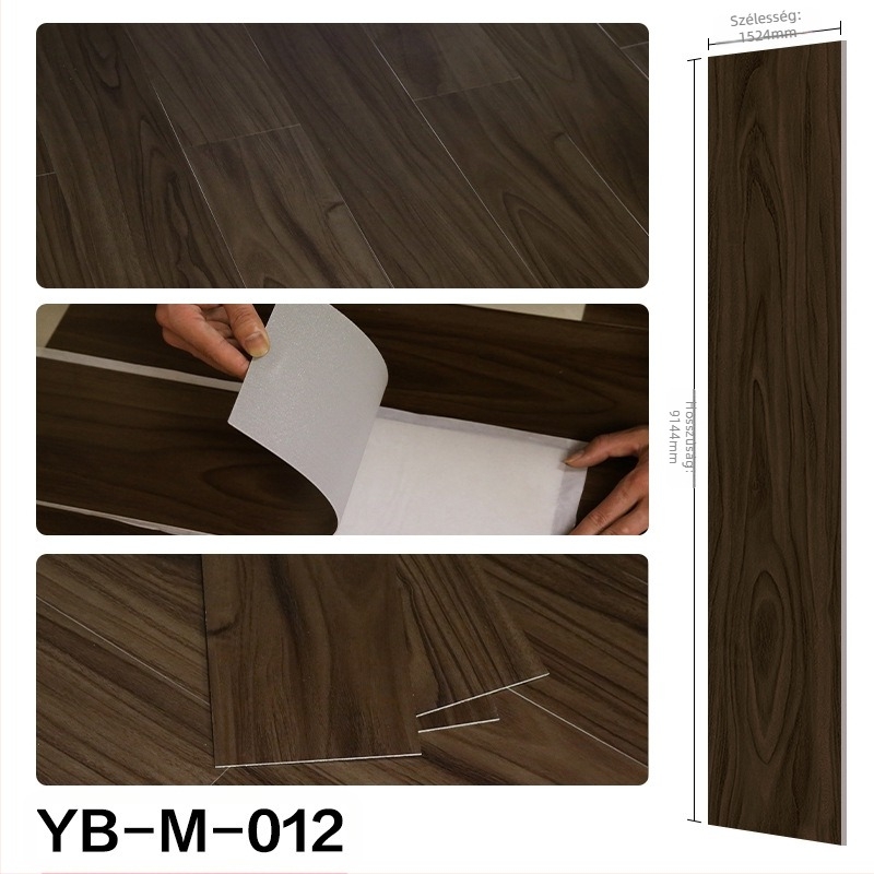 Öntapadó PVC padlóburkolat (LVT) fa mintázatú, 1,5 mm vastagságú, megerősített kopásállóság, modern minimalist stílus