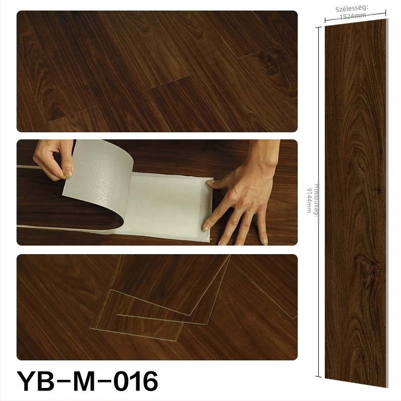 Öntapadó PVC padlóburkolat (LVT) fa mintázatú, 1,5 mm vastagságú, megerősített kopásállóság, modern minimalist stílus