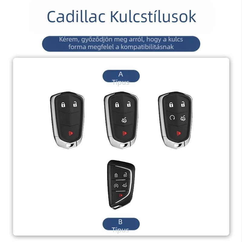 Cadillac kulcsnyitó tok CT4/CT5/CT6/XTS/XT4/XT5/XT6/ATSL – cink ötvözet, üzleti stílus