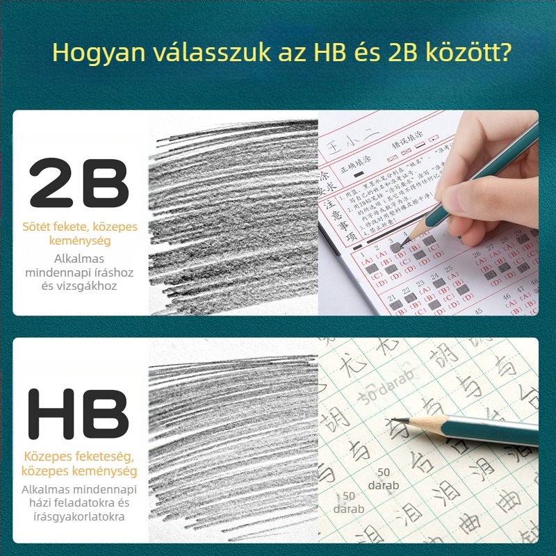 Háromszög alakú ceruza radírral, hatszögletű fej gyerekeknek