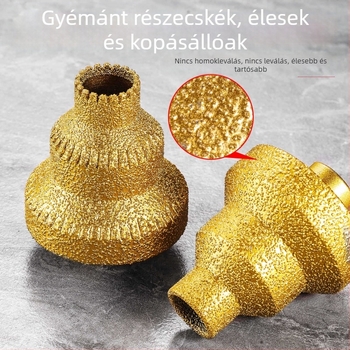 Gyémántbevonatú Pagoda lépcsős fúró – sokoldalú lyuknyitó és élkerekítő bit csempéhez és kőhoz, kampó csiszolóval