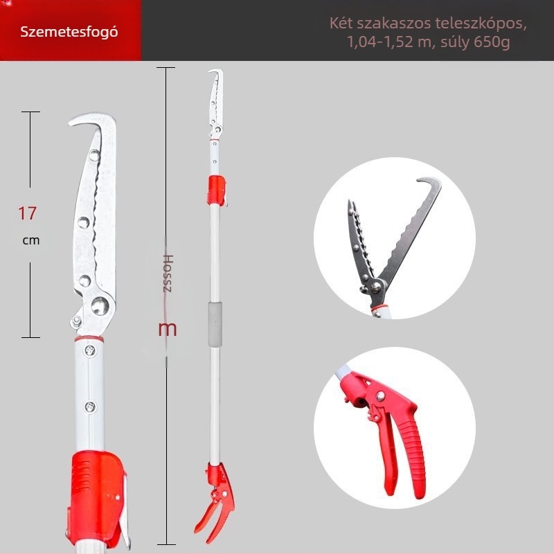 Műanyag teleszkópos hosszú nyeletű higiénikus fogóklipsz a vécé tisztításához