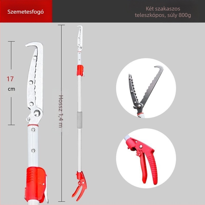 Műanyag teleszkópos hosszú nyeletű higiénikus fogóklipsz a vécé tisztításához