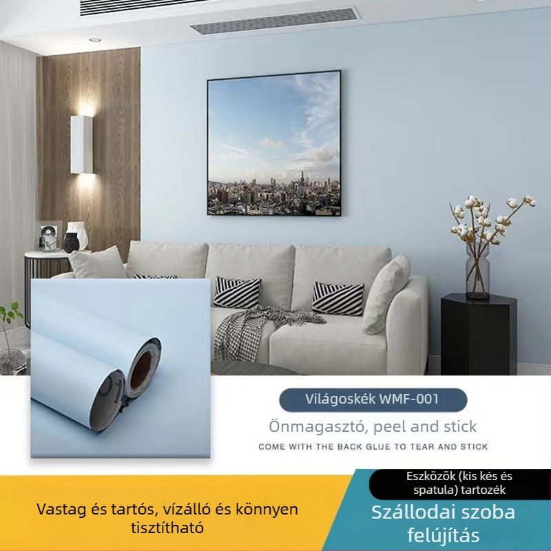 Öntapadó PVC falikép — vízálló és nedvességálló, egyszínű mintázat, egy darab, modern minimalist dekor a nappaliba, hálószobába és dolgozószobába
