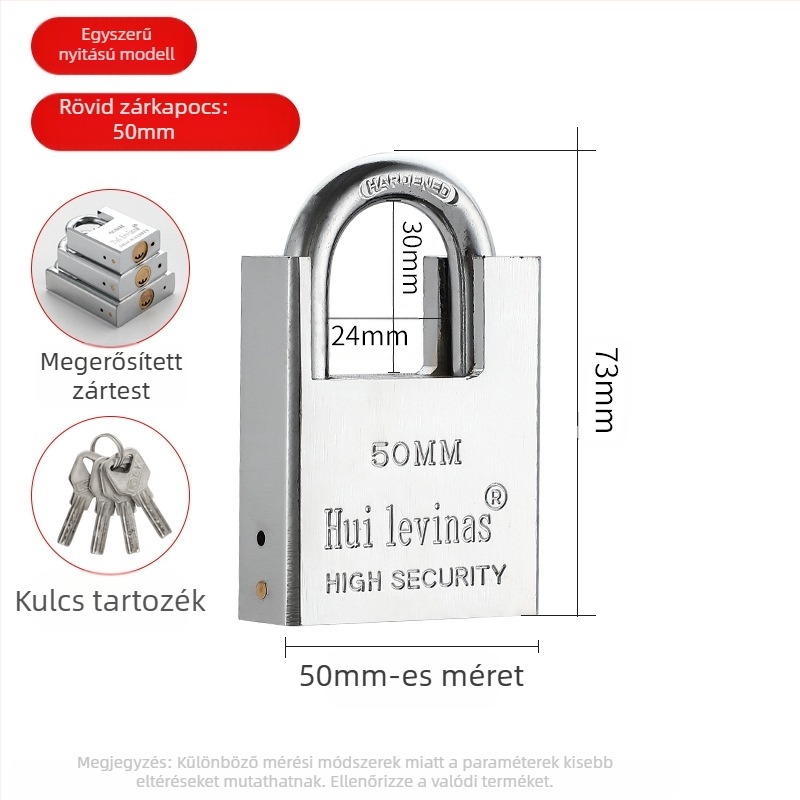 Flat Ring háztartási lakat, g-type modell, réz anyagú, kis ajtók tűzvédelmi célokra